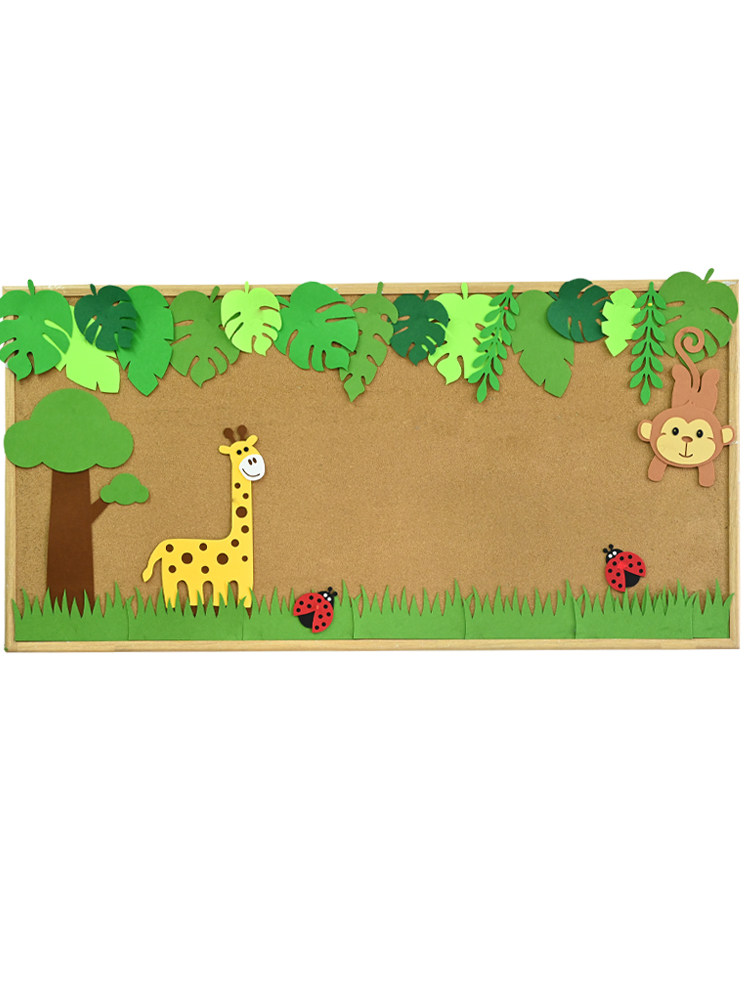 幼儿园班级教室走廊墙面布置装饰春天森林动物主题黑板报环创材料