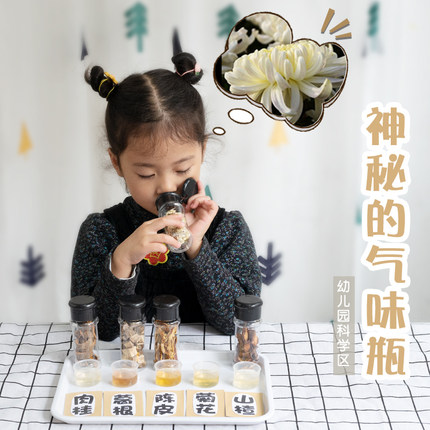 幼儿园中大班气味瓶科学区域实验小朋友可训练自制教玩具专用材料