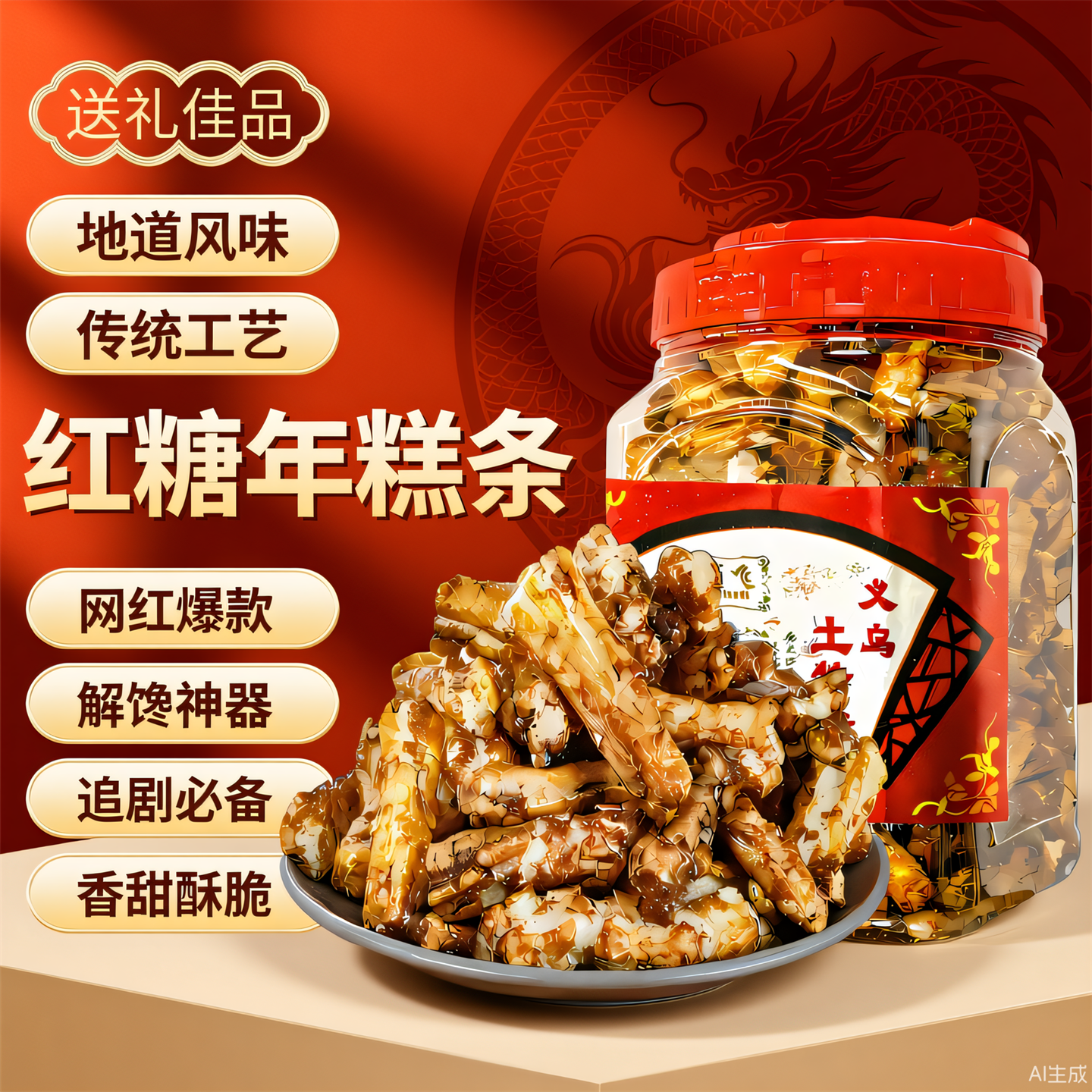 正宗红糖年糕罐装脏脏糕网红休闲零食营养酥脆滋补养生浙江土特产