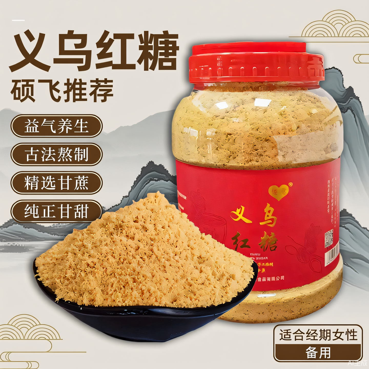 义乌正宗红糖纯正金华特产生姜糖粉古法手工月子产妇专用桶装散装