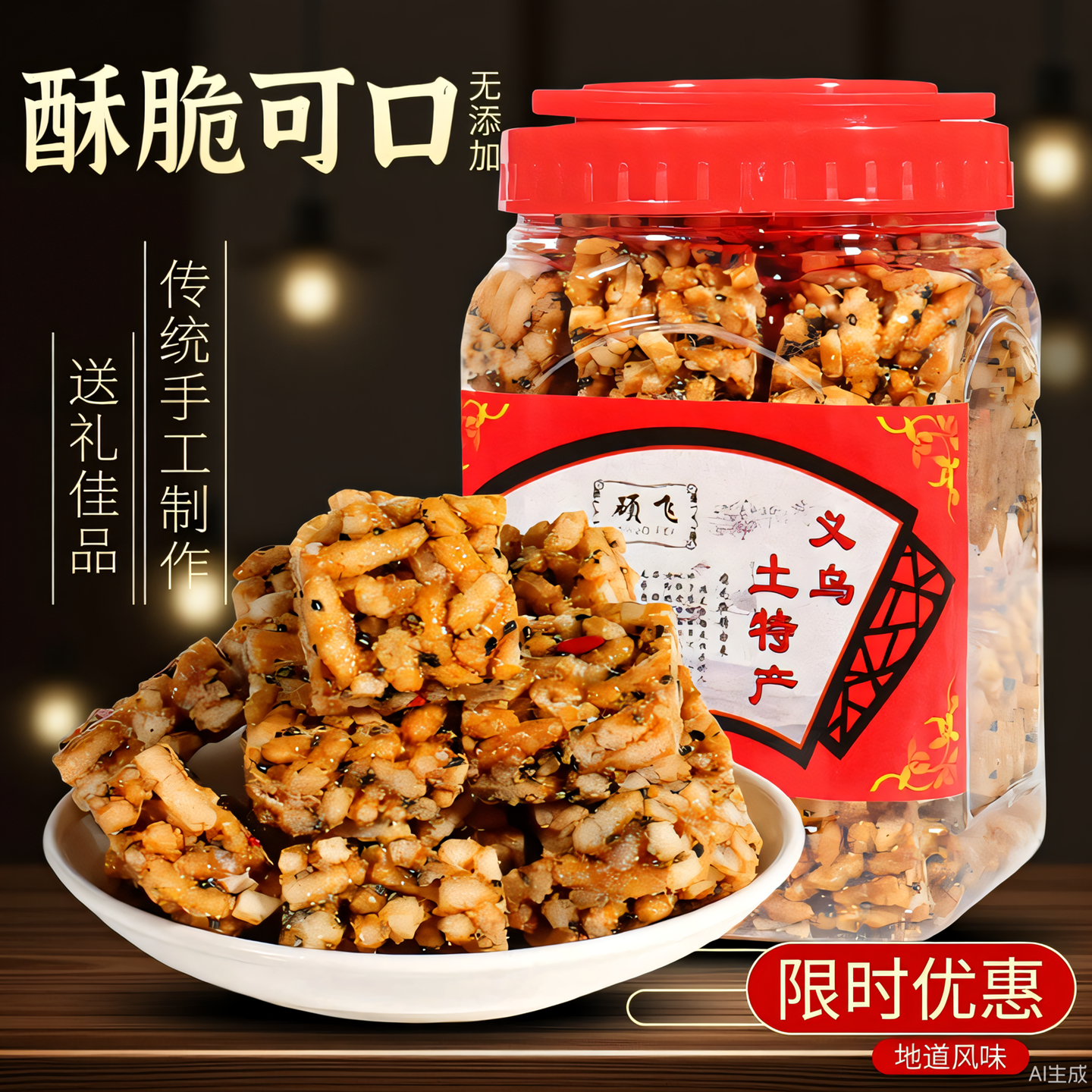 正宗红糖玉米酥年糕糖沙琪玛罐装义乌特产手工糕点纯正休闲零食品