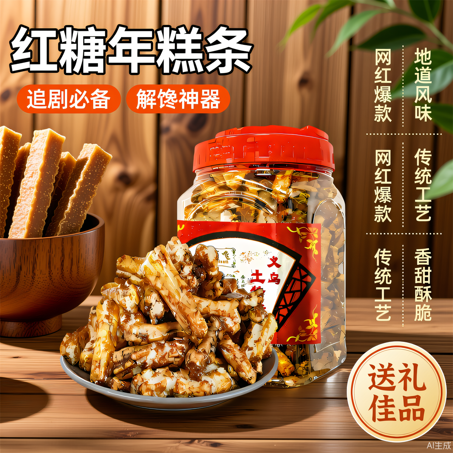 正宗红糖年糕罐装脏脏糕网红休闲零食营养酥脆滋补养生浙江土特产