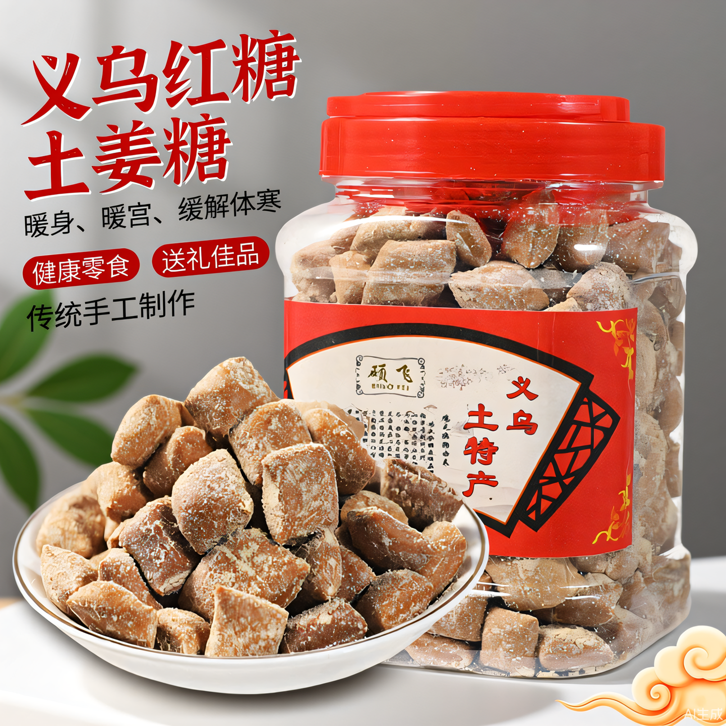 义乌红糖姜糖暖胃软糖果纯正老红糖纯手工罐装土特产孕妇休闲零食