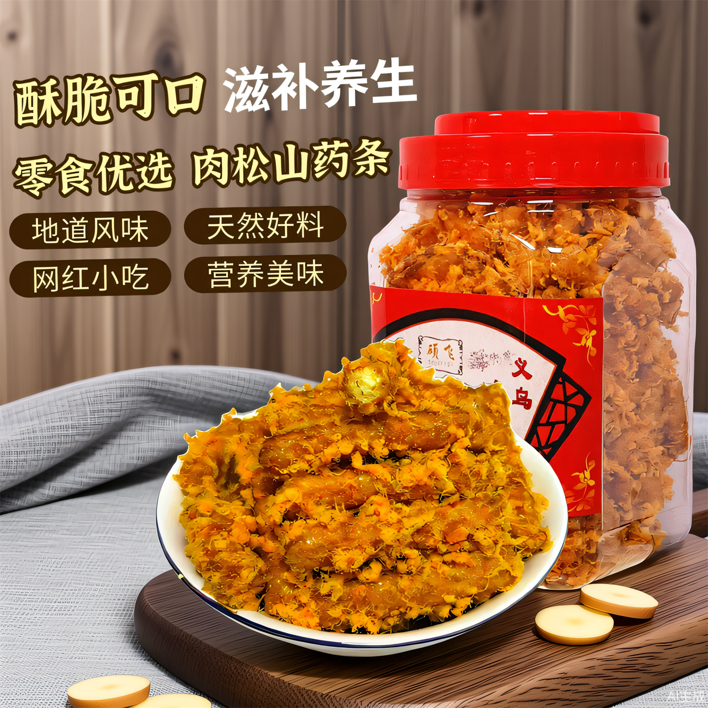 新品正宗肉松山药条罐装网红休闲零食营养酥脆滋补养生浙江土特产