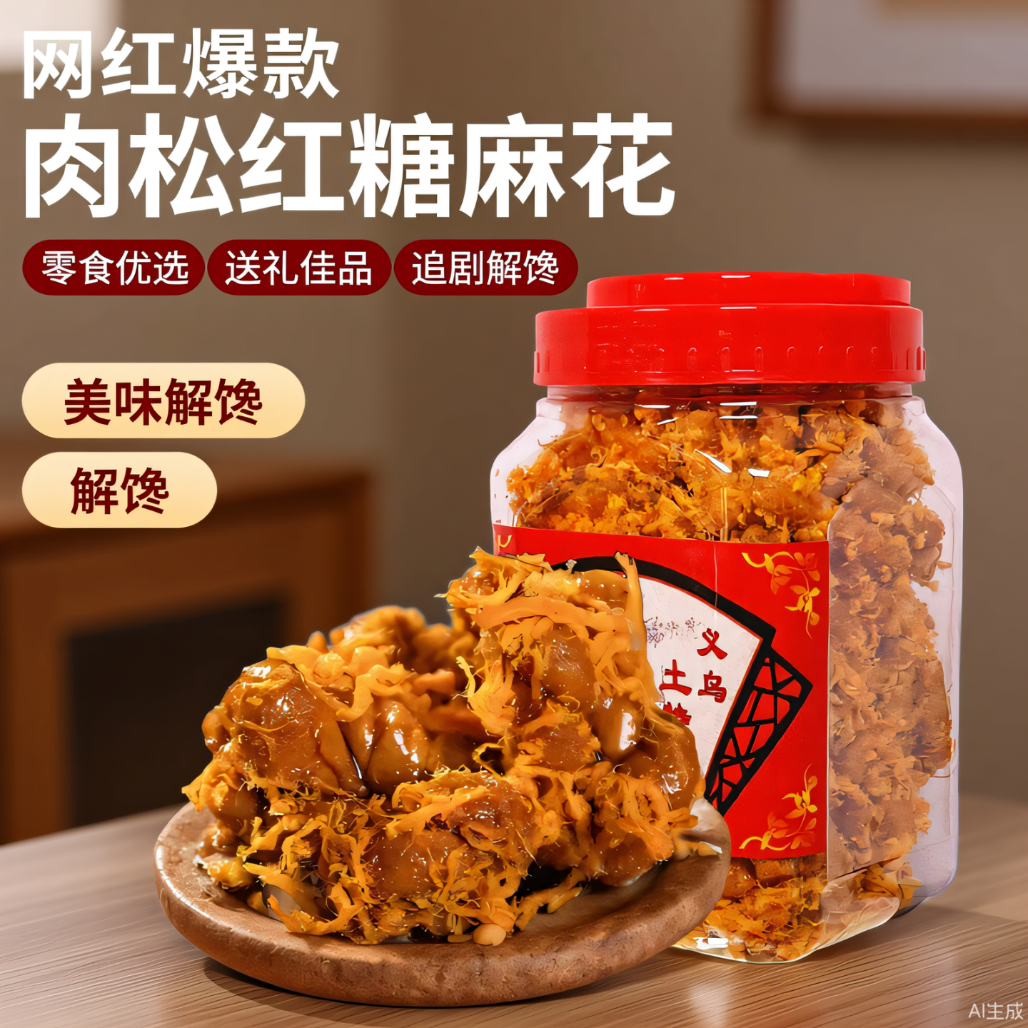 正宗肉松红糖小麻花罐装网红休闲零食营养酥脆滋补养生浙江土特产