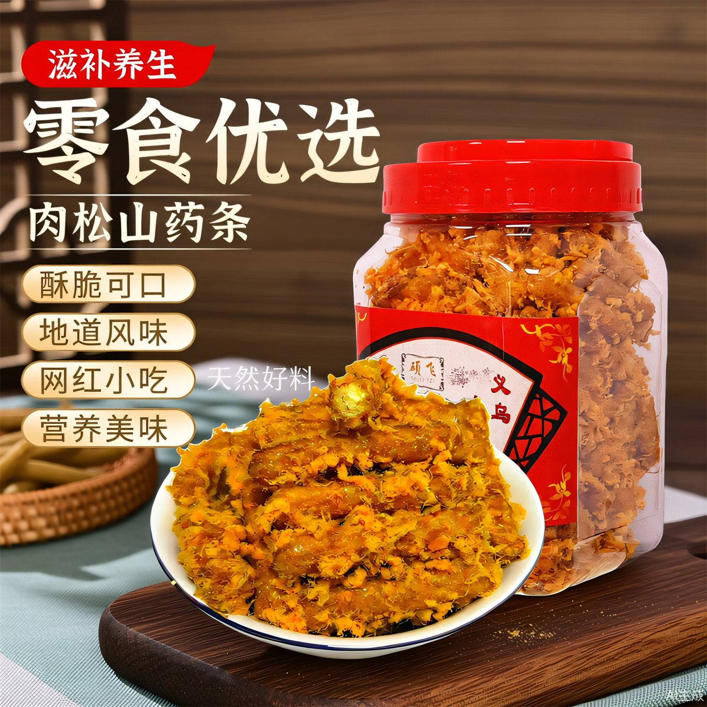 新品正宗肉松山药条罐装网红休闲零食营养酥脆滋补养生浙江土特产