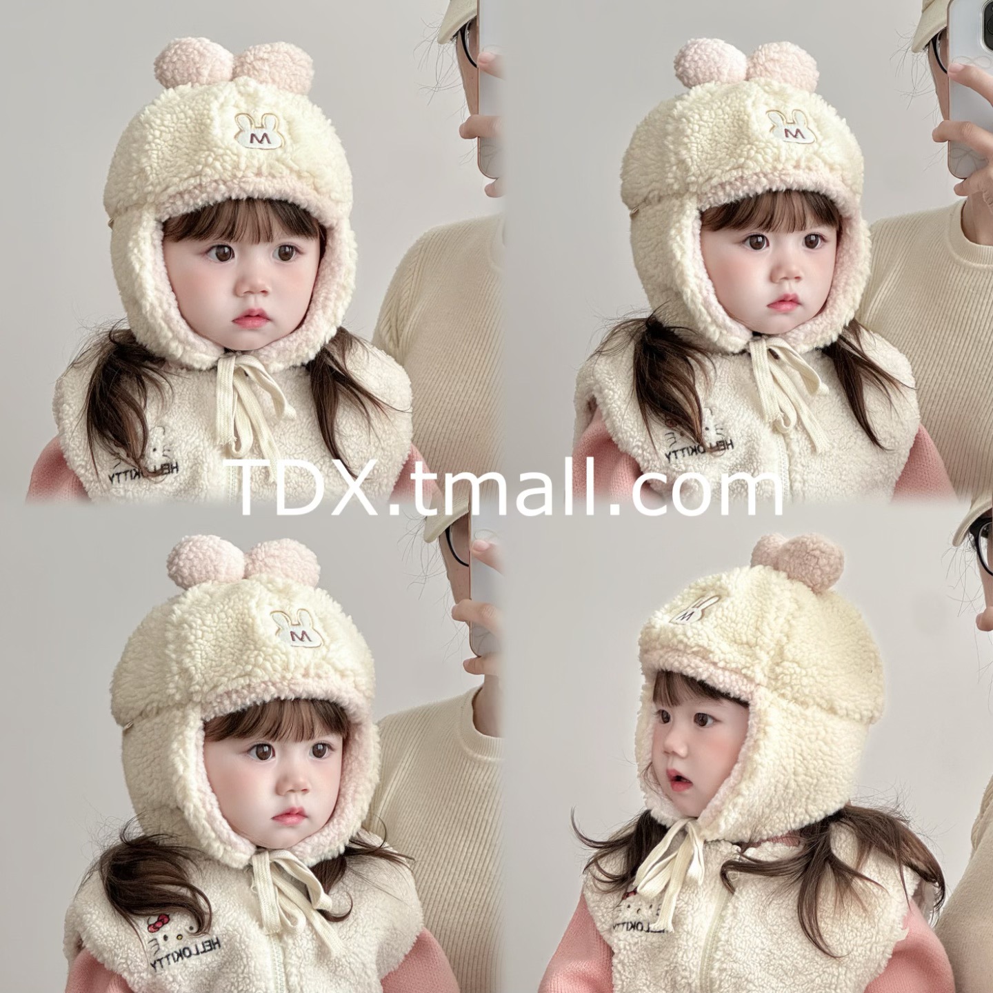宝宝帽子秋冬女童毛绒帽婴幼儿厚