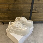 丑萌大头面包厚底小白鞋 真皮透气轻便增高休闲板鞋 女2025秋季 新款