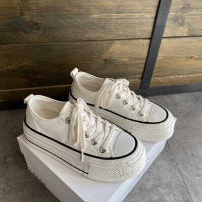 真皮小白鞋女厚底新款休闲板鞋