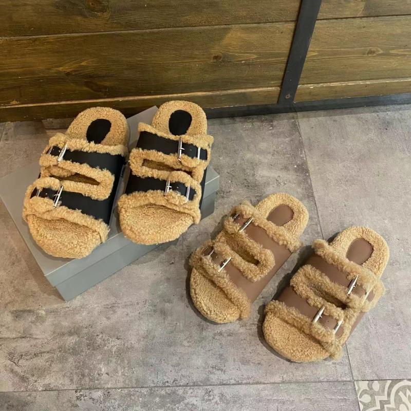 厚底毛毛拖鞋女外穿2024秋冬新款