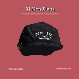 日系正反两戴前进帽男英伦复古贝雷帽子女亲子儿童画家鸭舌帽黑色