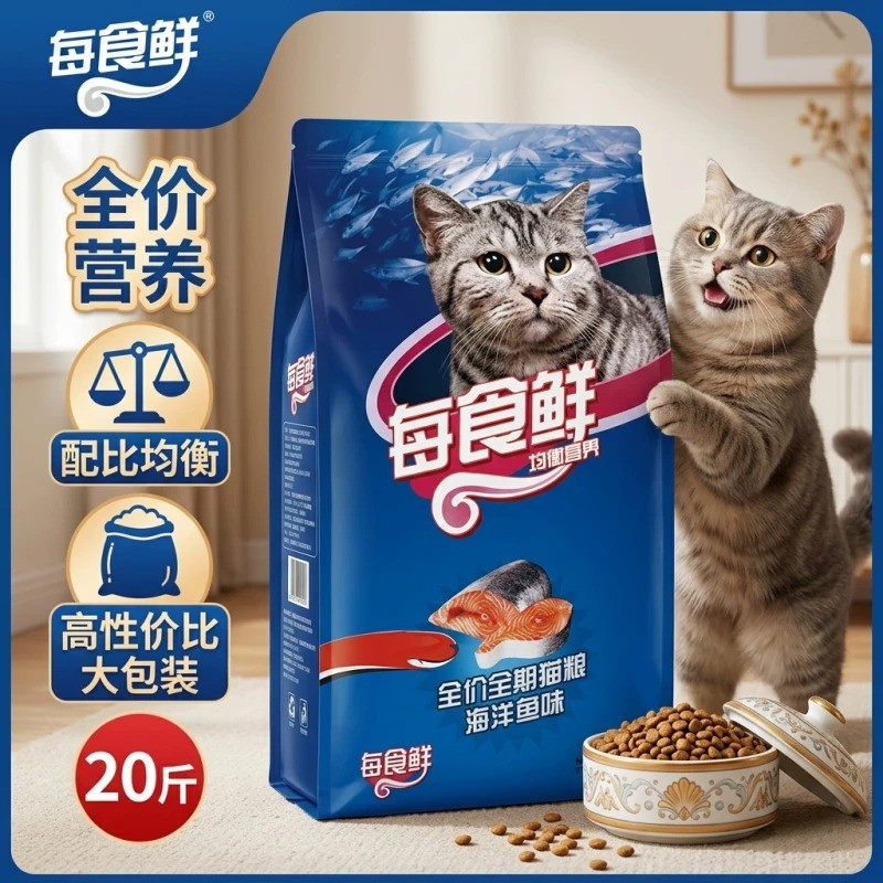 每食鲜猫粮全价全期猫粮鱼肉味成幼猫通用主食猫粮流浪猫猫粮实惠