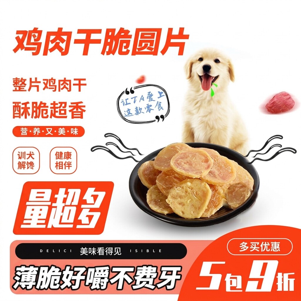 宠物零食鸡肉干狗狗零食幼犬磨牙肉干大中小型犬狗狗训练奖励零食
