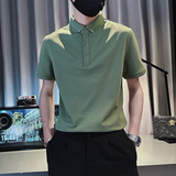 PL89-特P40控60男潮青少年店主风小伙修身短袖polo衫黑3，男装Polo衫，电商A343
