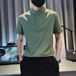 PL89-特P40 控60 男潮青少年店主风小伙修身短袖polo衫 黑3图片
