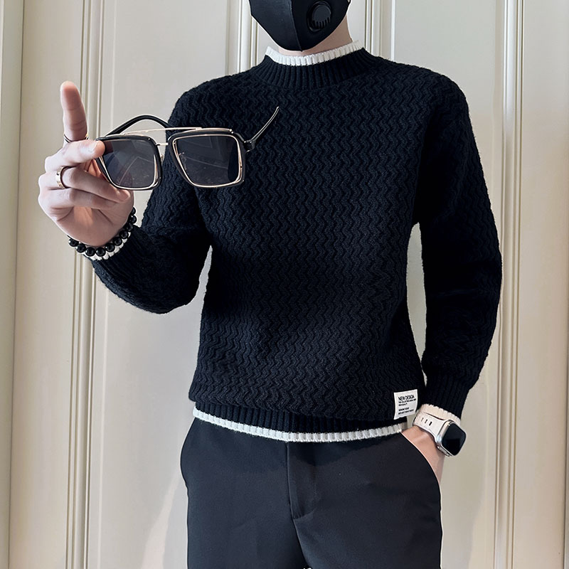 MY176-P68控98社会小伙毛衣打底男针织衫线衣绿1,男装T恤,电商A343