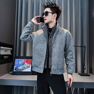 JK241-P138 控178 秋冬新款小伙店主风加厚夹克男外套 灰图片