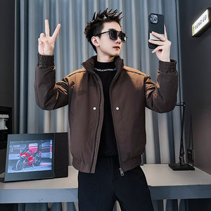 CF141-P138 控178 社会小伙店主风棉衣外套潮流棉服男 咖图片