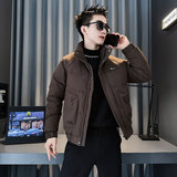 CF143-P138控178社会小伙店主风假两件棉衣外套潮流棉服男咖，男装棉衣，电商A343