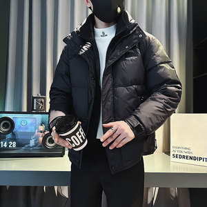 CF87-P148 控198 社会小伙假两件羽绒衣外套潮流羽绒服男 黑3图片