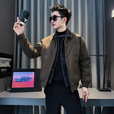 CF142-P148控198社会小伙店主风假两件棉衣外套潮流棉服男咖，男装棉衣，电商A343