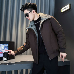 CF150-P138 控188 社会小伙座山雕棉衣外套潮流棉服男棉袄 咖图片