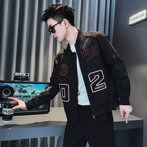 JK192-P98 控138 春季新款社会小伙潮店主风夹克男外套 红1图片