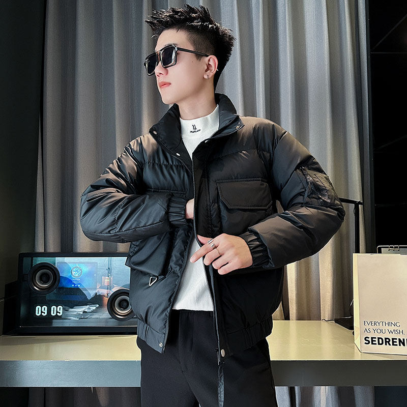 CF95-P138控178社会小伙立领棉衣外套潮流棉服男黑2，男装棉衣，电商A343