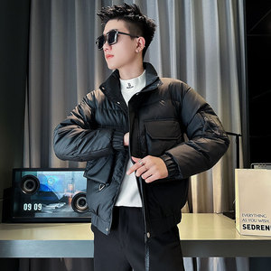 CF95-P138 控178 社会小伙立领棉衣外套潮流棉服男 黑2,男装棉衣,电商A343