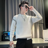 MY174-P68控98社会小伙毛衣打底男针织衫线衣白色1，男装T恤，电商A343