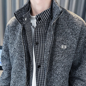 JK241-P138 控178 秋冬新款小伙店主风加厚夹克男外套 灰图片