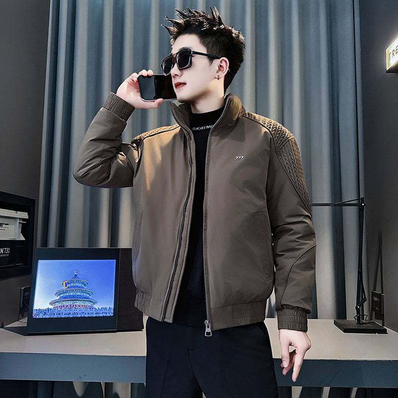 CF151-P138控178社会小伙麦穗拼接棉衣外套潮流棉服男棉袄红,男装棉衣,电商A343