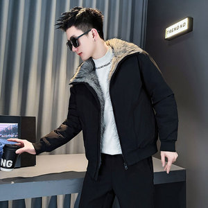 CF150-P138 控188 社会小伙座山雕棉衣外套潮流棉服男棉袄 黑图片