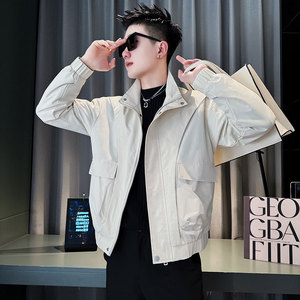 JK140-P98 控138 春季新款社会小伙潮夹克男外套 红1图片