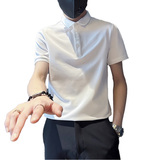 PL89-特P40控60男潮青少年店主风小伙修身短袖polo衫黑3，男装Polo衫，电商A343