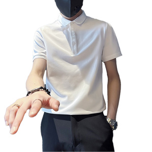 PL89-特P40 控60 男潮青少年店主风小伙修身短袖polo衫 黑3图片