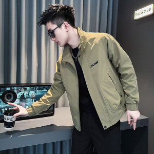 JK201-P98 控138 春季新款社会小伙潮店主风夹克男外套 绿1图片
