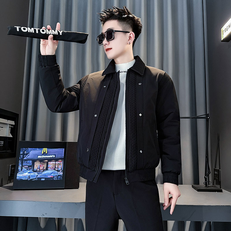 CF155-P138控178社会小伙点店主风棉衣外套潮流棉服男棉袄黑,男装棉衣,电商A343