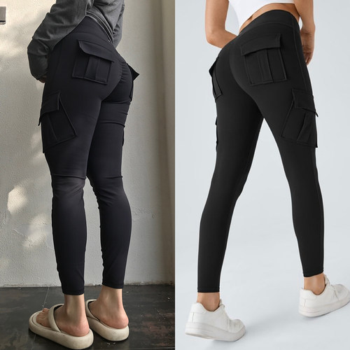 Cargo Pocket Yoga Leggings 高腰真口袋工装瑜伽健身九分蜜桃裤