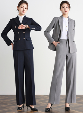 灰色西装套装女春季修身职业装通勤上班正装气质女神范西服高级感