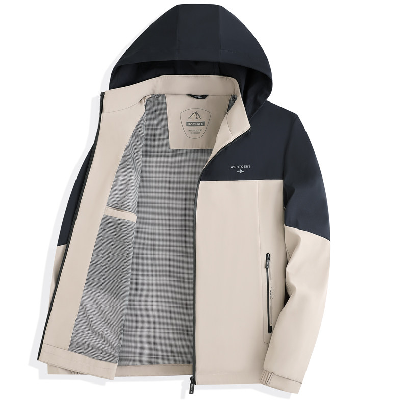 可脱卸连帽夹克男春秋外套男商务休闲简约行政外套爸爸装2603P70，男装夹克，星座1010A-1