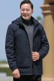 中老年男装时尚羽绒服男爸爸冬装印花中长款加厚保暖外套2266P210，男装羽绒服，星座1010A-1