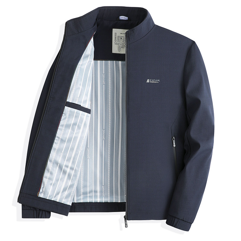 爸爸春秋装外套男装立领上衣中老年男士秋冬季行政夹克2407P55，男装夹克，星座1010A-1