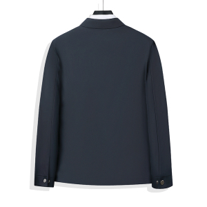 简约百搭干部装秋季中青年短款商务休闲爸爸装翻领夹克男6538P80图片