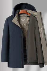 可脱卸内胆兔毛派克服男士冬装连帽尼克服外套棉衣25667P205图片