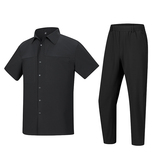 轻奢夏装套装冰丝短袖衬衫长裤男中年时尚两件套装衣服5957P130，男装休闲套装，星座1010A-1