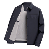 翻领夹克男牛奶丝面料行政商务春秋装外套男按扣扭扣工装8831P80，男装夹克，星座1010A-1