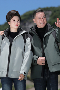 羽绒服男爸爸装户外冲锋羽绒上衣户外风白鸭绒登山服红色5018P258图片