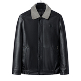 翻领皮羽绒服男冬可脱卸内胆加厚中老年男爸爸装绵羊毛领2217P225，男装羽绒服，星座1010A-1