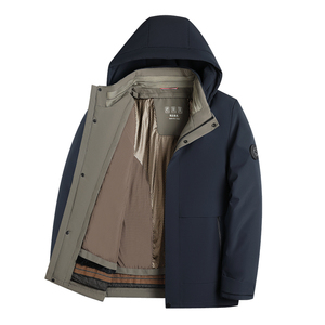 冬季可脱卸兔毛内胆派克服男士高端休闲连帽尼克服外套25667P205图片